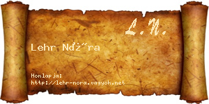Lehr Nóra névjegykártya