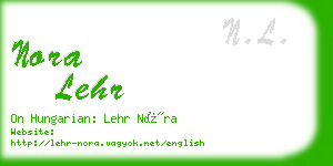 nora lehr business card